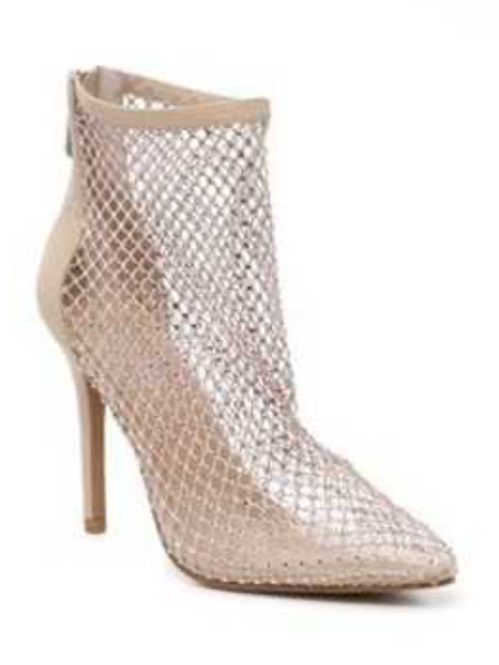 Charles by Charles David -Nude Mesh Crystal Ankle Booties - stilettos heels, 8.5